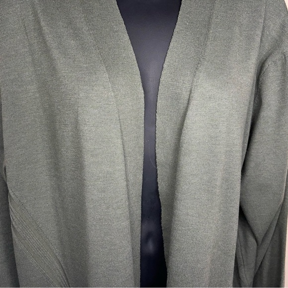 NWOT 0X Olive Green Lightweight Cardigan Sweater Long Sleeve Open Front Shrug - Picture 8 of 12
